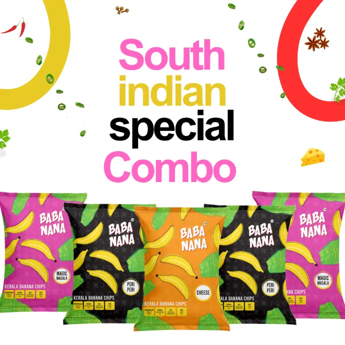 Mixed flavour banana chips